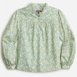 J Crew NWT Button-front ruffleneck popover in Colour Fields fabric BP779